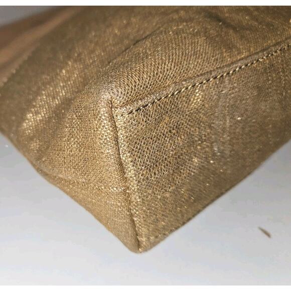 Elaine Turner Washed Leather Copper Linen Clutch Handbag 13x9 *Read $228 - Picture 7 of 11